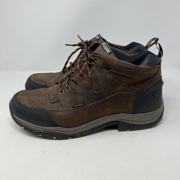 Ariat Terrain H2O Shoes Mens Size 11.5 Brown Leather Waterproof Hiking 10002183 - Picture 2 of 13